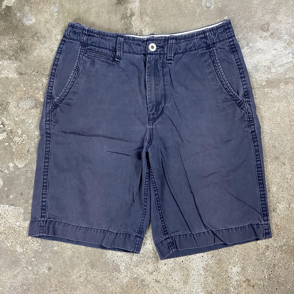 Vintage Y2K‎ American Eagle Chino Shorts Size 34 Gray Longer Length Eagle Logo
